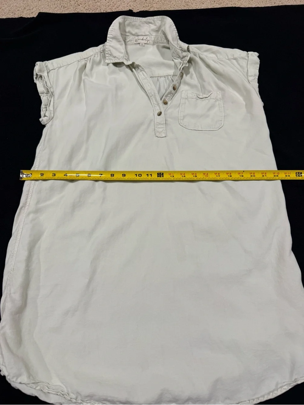 Wonderly Sleeveless Collared Tunic Top in White